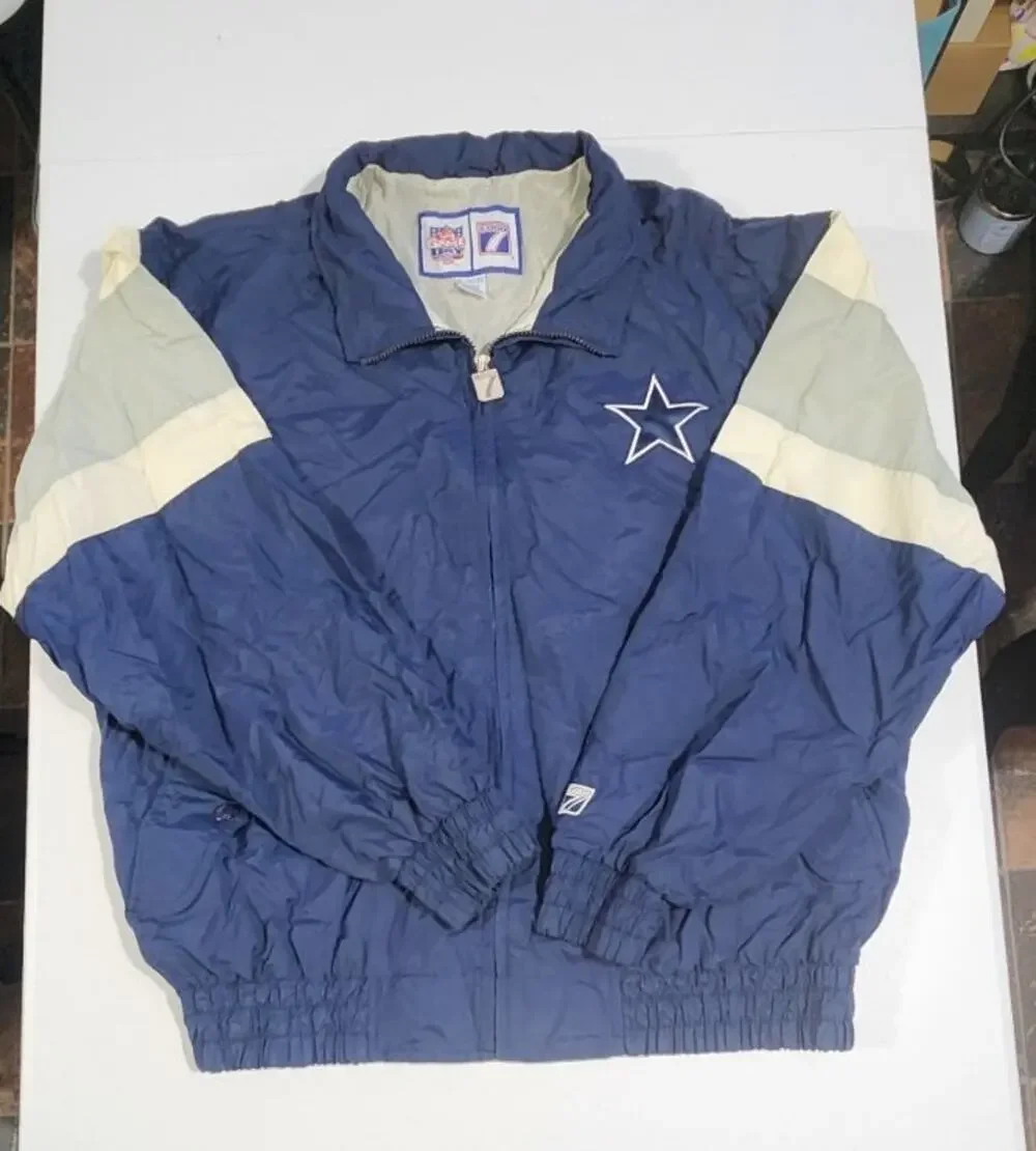Vintage NFL Game Day Logo 7 Dallas Cowboys Puffer Coat Jacket Sz X Large Zip Up